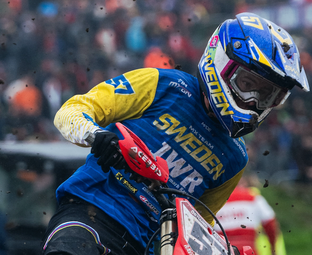 Team Sweden's Alvin Ostlund with his Signatures Series At MXON 24