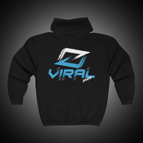 Viral Qualifier Full Zip Hooded Sweatshirt CYAN